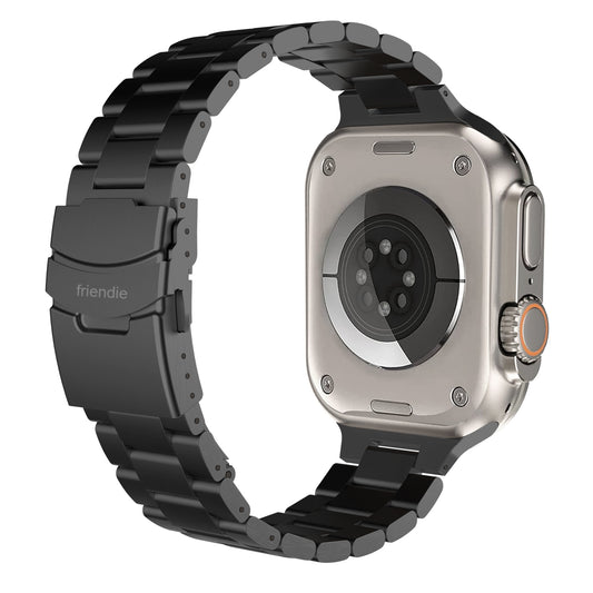 Stainless Steel Link Bracelet Band (Ultra) – The Sydney Ultra in Black – Compatible with Apple Watch Ultra (Friendie size Large) - Friendie Pty Ltd