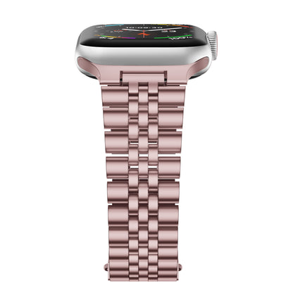 Stainless Steel Link Bracelet Band - The Perth in Rose Gold - Compatible with Apple Watch Size 42mm to 45mm - Friendie Pty Ltd