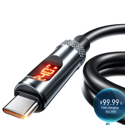 Studio USB-C 2.0m Fast Charging Cable – 240W, LED Display, PD3.1 - Friendie Pty Ltd