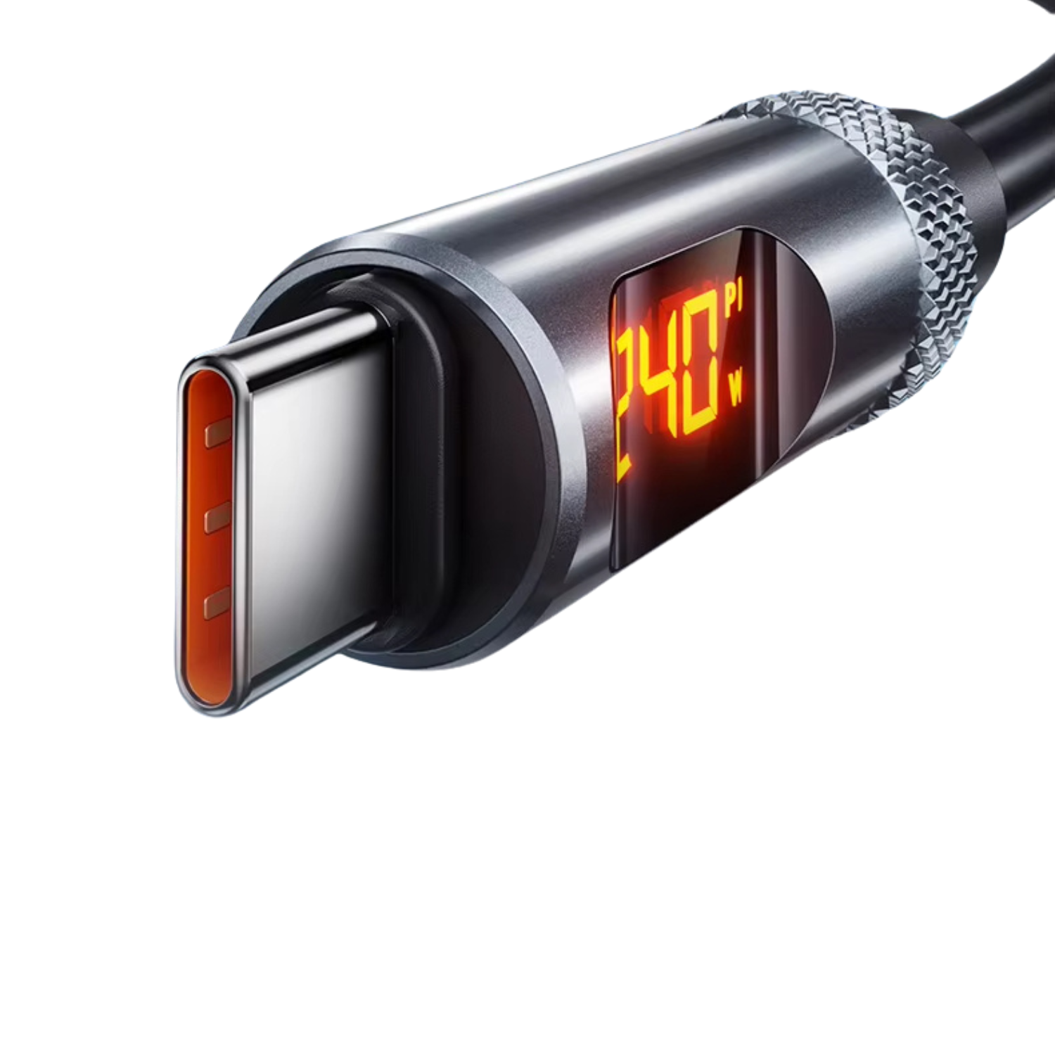 Studio USB-C 2.0m Fast Charging Cable – 240W, LED Display, PD3.1 - Friendie Pty Ltd