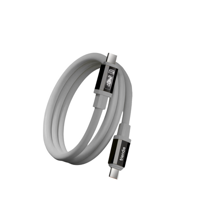 Tough USB C to USB C Charging Cable (1.5m) – 240W, E Marker, LED Power Screen - Strom Grey - Friendie Pty Ltd