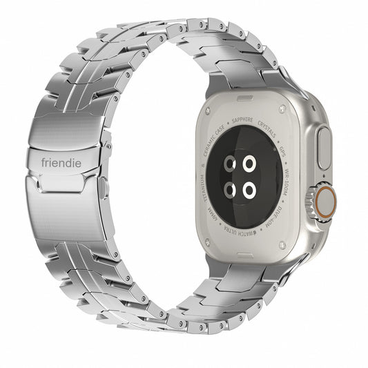 Stainless Steel Link Bracelet Band (Ultra) – The Darwin Ultra in Stainless Steel – Compatible with Apple Watch Ultra (Friendie size Large) - Friendie Pty Ltd