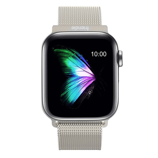 Stainless Steel Link Woven Mesh Infinite Loop Band - The Melbourne in Starlight - Compatible with Apple Watch Size 38mm to 41mm - Friendie Pty Ltd