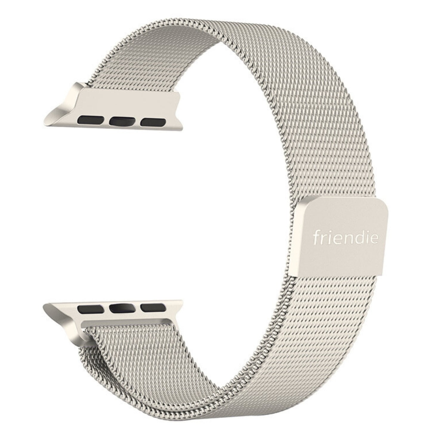 Stainless Steel Link Woven Mesh Infinite Loop Band - The Melbourne in Starlight - Compatible with Apple Watch Size 38mm to 41mm - Friendie Pty Ltd