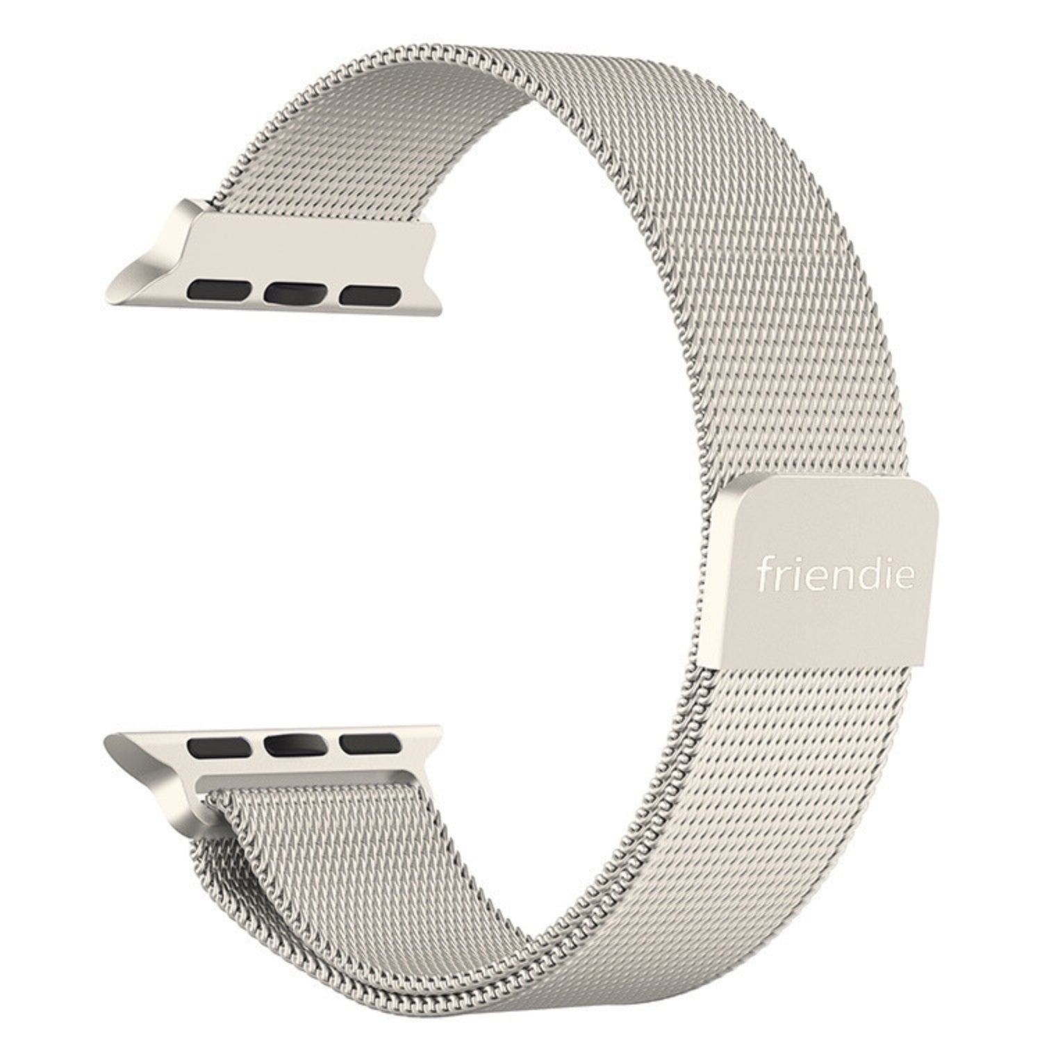 Stainless Steel Link Woven Mesh Infinite Loop Band - The Melbourne in Starlight - Compatible with Apple Watch Size 38mm to 41mm - Friendie Pty Ltd