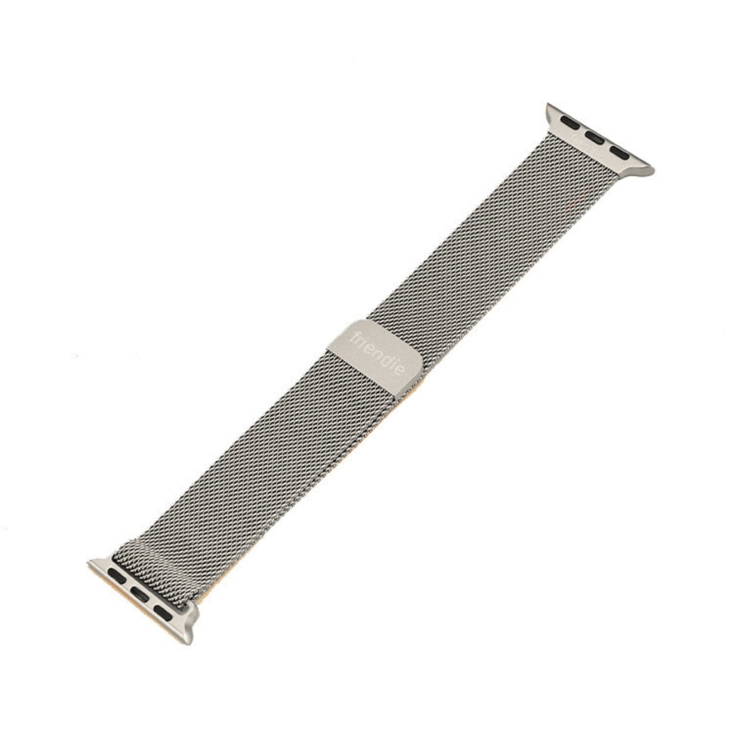Stainless Steel Link Woven Mesh Infinite Loop Band - The Melbourne in Starlight Large - Compatible with Apple Watch Size 42mm to 45mm - Friendie Pty Ltd