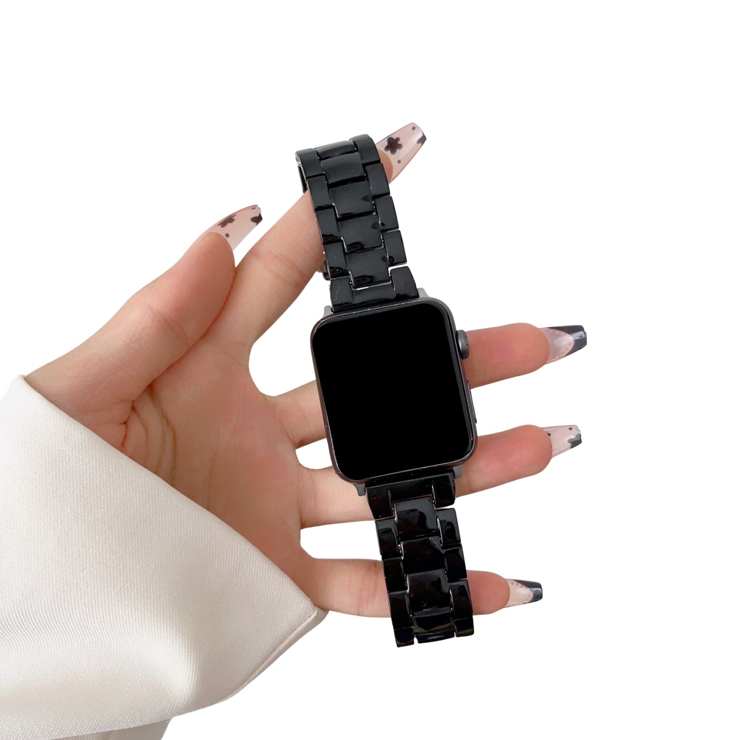 Resin Link Bracelet Band Small - The Sydney Beaches - Manly (Black) - Compatible with Apple Watch Size 42mm to 45mm - Friendie Pty Ltd