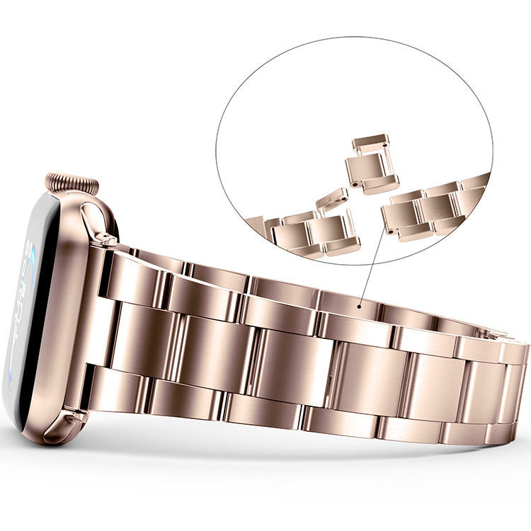 Stainless Steel Link Bracelet Band - The Sydney in Rose Gold - Compatible with Apple Watch Size 42mm to 45mm - Friendie Pty Ltd