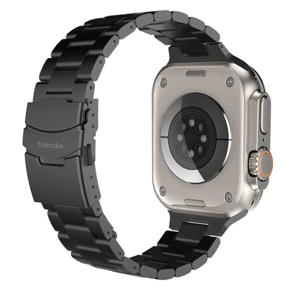 Stainless Steel Link Bracelet Band (Ultra) – The Sydney Ultra in Black – Compatible with Apple Watch Ultra (Friendie size Large) - Friendie Pty Ltd