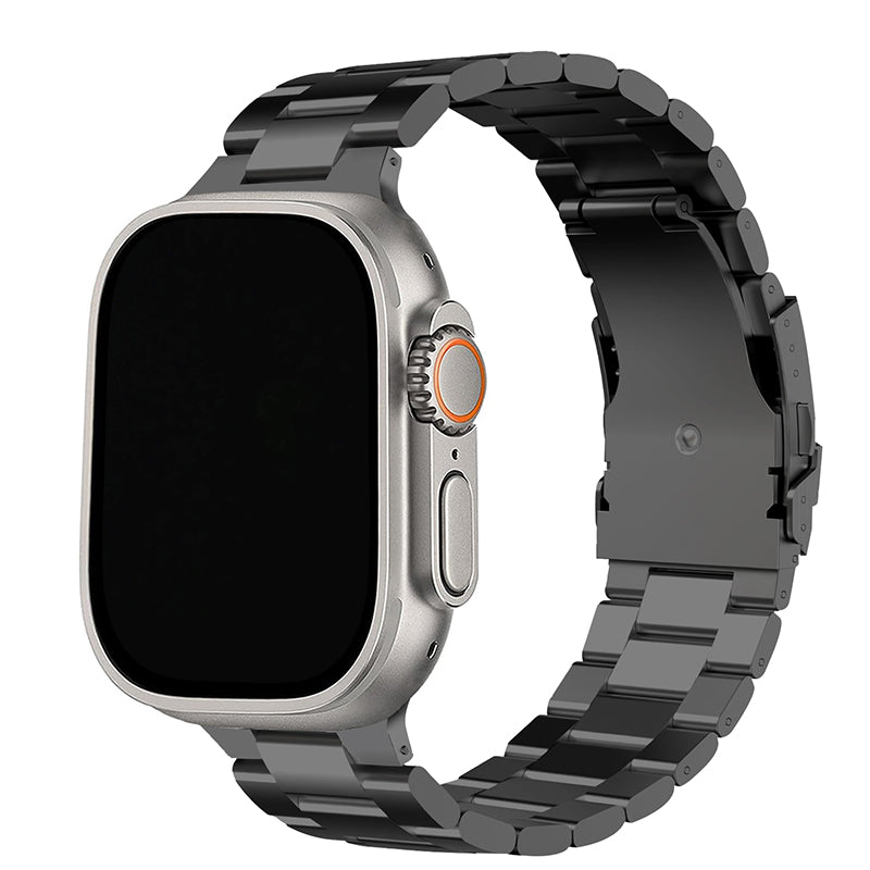 Stainless Steel Link Bracelet Band (Ultra) – The Sydney Ultra in Black – Compatible with Apple Watch Ultra (Friendie size Large) - Friendie Pty Ltd