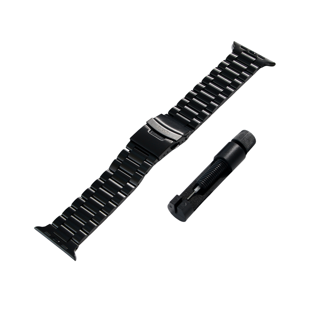 Stainless Steel Link Bracelet Band (Ultra) – The Sydney Ultra in Black – Compatible with Apple Watch Ultra (Friendie size Large) - Friendie Pty Ltd