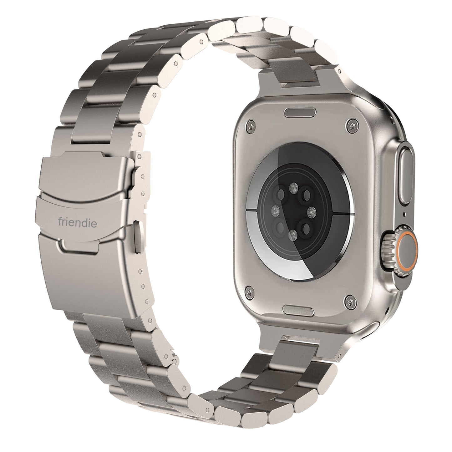 Stainless Steel Link Bracelet Band (Ultra) – The Sydney Ultra in Titanium – Compatible with Apple Watch Ultra (Friendie size Large) - Friendie Pty Ltd