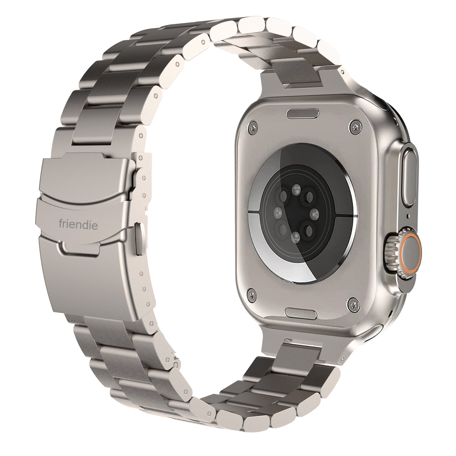 Stainless Steel Link Bracelet Band (Ultra) – The Sydney Ultra in Titanium – Compatible with Apple Watch Ultra (Friendie size Large) - Friendie Pty Ltd