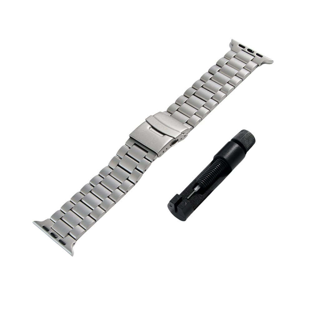Stainless Steel Link Bracelet Band (Ultra) – The Sydney Ultra in Titanium – Compatible with Apple Watch Ultra (Friendie size Large) - Friendie Pty Ltd