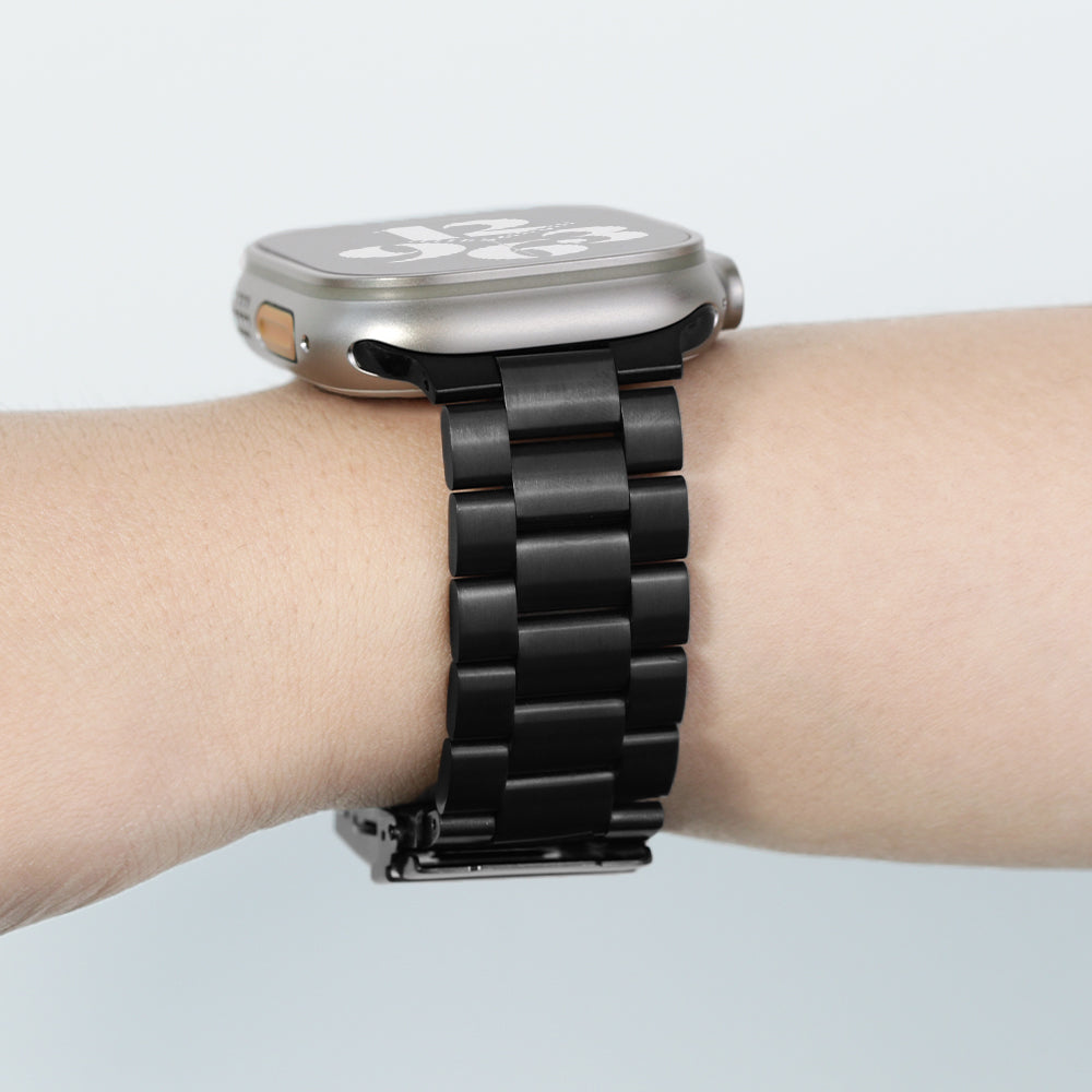 Stainless Steel Link Bracelet Band (Ultra) – The Sydney Ultra in Black – Compatible with Apple Watch Ultra (Friendie size Large) - Friendie Pty Ltd
